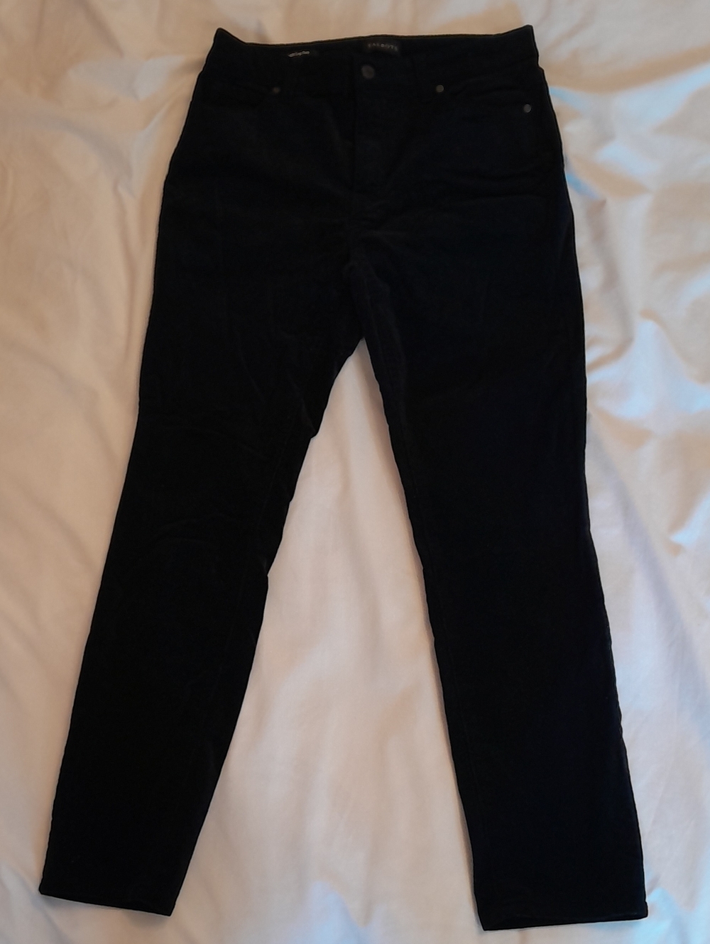 Talbots Black Corduroy Straight Leg Pants, 4P